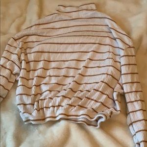 White and brow stripped blouse